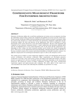 Comprehensive Measurement Framework for Enterprise Architectures
