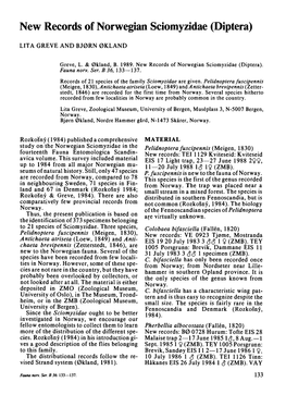 New Records of Norwegian Sciomyzidae (Diptera)