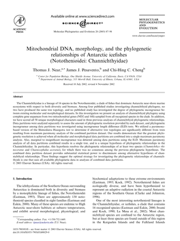 Mitochondrial DNA, Morphology, and the Phylogenetic Relationships of Antarctic Icefishes