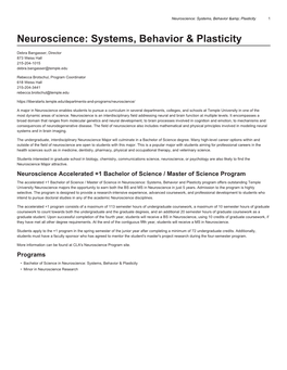 Neuroscience: Systems, Behavior & Plasticity 1