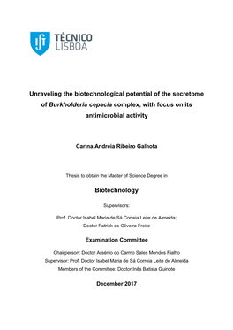 Unraveling the Biotechnological Potential of the Secretome of Burkholderia Cepacia Complex, with Focus on Its Antimicrobial Activity