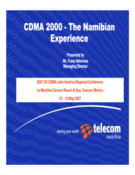 CDMA 2000 - the Namibian Experience