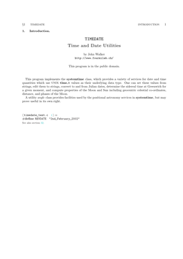 TIMEDATE Time and Date Utilities