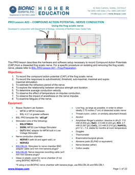 Compound Action Potential: Nerve Conduction