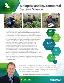 Biological and Environmental Systems Science