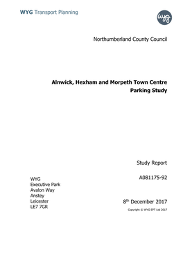 Alnwick, Hexham and Morpeth Town Centre Parking Study