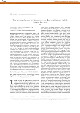 Mle) Speech Rhythm