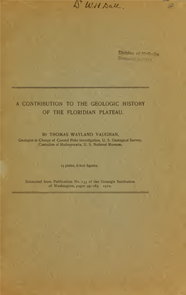 A Contribution to the Geologic History of the Floridian Plateau