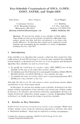 Key-Schedule Cryptanalysis of IDEA, G-DES, GOST, SAFER, and Triple-DES