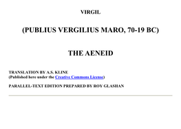 (Publius Vergilius Maro, 70-19 Bc) the Aeneid