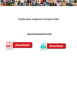 Castlevania Judgment Vampire Killer