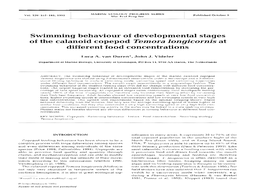 Swimming Behaviour of Developmental Stages of the Calanoid Copepod Temora Longicornis at Different Food Concentrations