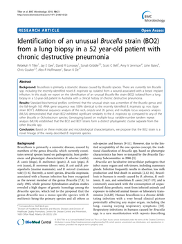 Identification of an Unusual Brucella Strain