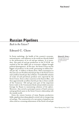 Russian Pipelines: Back to the Future?