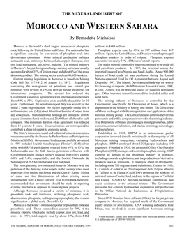 The Mineral Industry of Morocco & Western Sahara in 1997, USGS