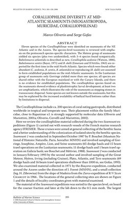 Coralliophiline Diversity at Mid-Atlantic Seamounts (Neogastropoda, Muricidae, Coralliophilinae)