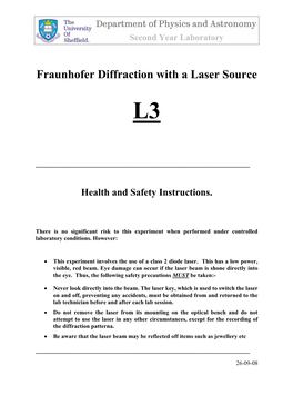 Fraunhofer Diffraction with a Laser Source