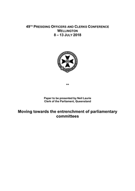 Moving Towards the Entrenchment of Parliamentary Committees (Neil