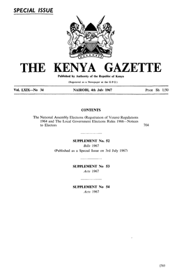 THE KENYA GAZETTE Published by Authorrty of the Repubhc of Kenya