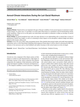 Aerosol-Climate Interactions During the Last Glacial Maximum