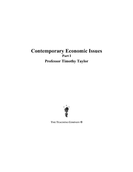 Contemporary Economic Issues Part I