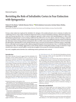 Revisiting the Role of Infralimbic Cortex in Fear Extinction with Optogenetics