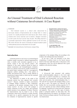 An Unusual Treatment of Oral Lichenoid Reaction Without Cutaneous Involvement: a Case Report