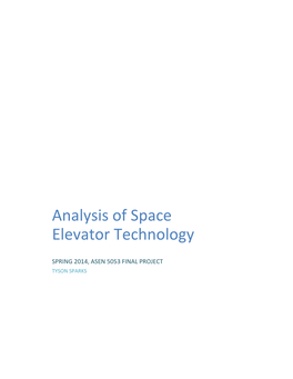 Analysis of Space Elevator Technology