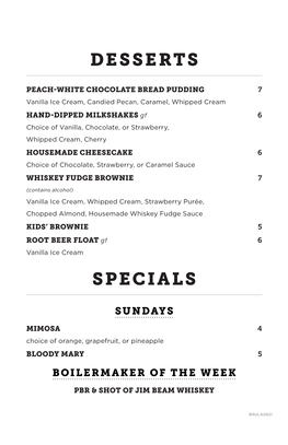 Desserts Specials