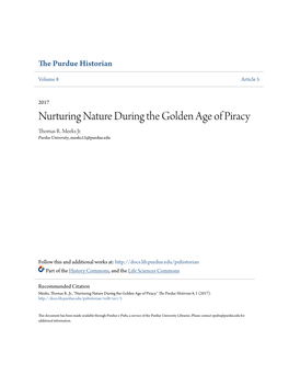 Nurturing Nature During the Golden Age of Piracy Thomas R