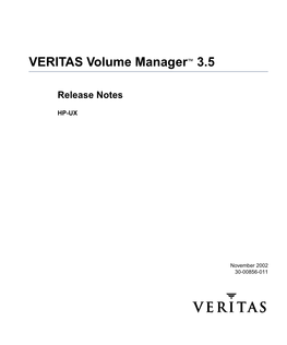 VERITAS Volume Manager™ (Vxvm¨) Release 3.5