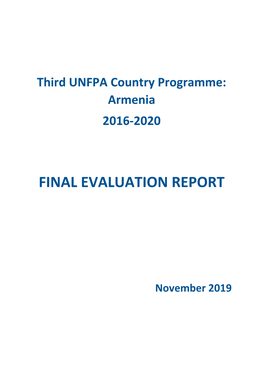 UNFPA Armenia Country Programme Evaluation
