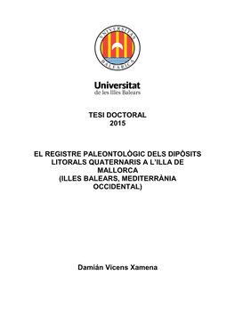 Tesi Doctoral 2015 El Registre Paleontològic Dels