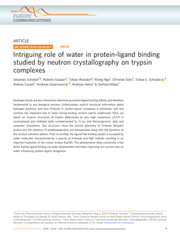 Intriguing Role of Water in Protein-Ligand Binding Studied by Neutron Crystallography on Trypsin Complexes