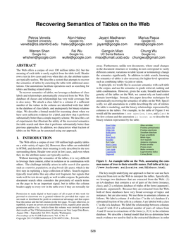 Recovering Semantics of Tables on the Web