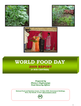 World Food Day 2009 Report (4 Sub Centres)