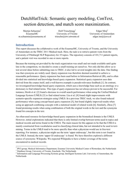 Semantic Query Modeling, Context, Section Detection, and Match Score Maximization