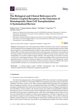 The Biological and Clinical Relevance of G Protein-Coupled Receptors to the Outcomes of Hematopoietic Stem Cell Transplantation: a Systematized Review