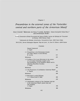 Precambrian in the External Zones of the Variscides: Central and Northern Parts O F the Armprican Massif