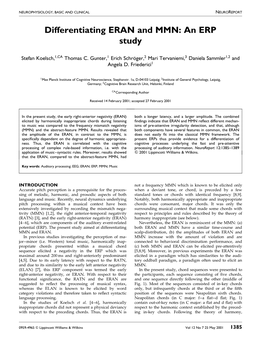 Differentiating ERAN and MMN: an ERP Study