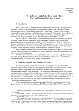 The Calendar Implied in 2 Baruch and 4 Ezra: Two Modifications of the One Scheme