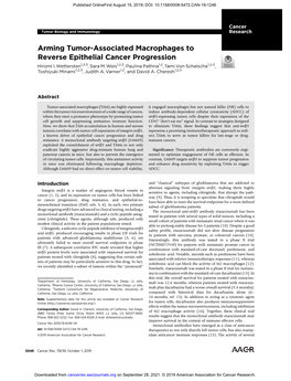 Arming Tumor-Associated Macrophages to Reverse Epithelial