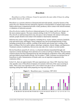 Brucellosis Annual Report 2018