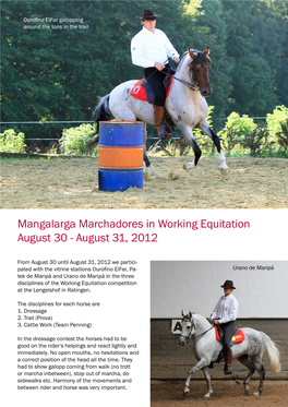Working Equitation August 30 - August 31, 2012