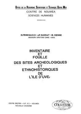 Inventaire Et Fouille Des Sites Archéologiques Et