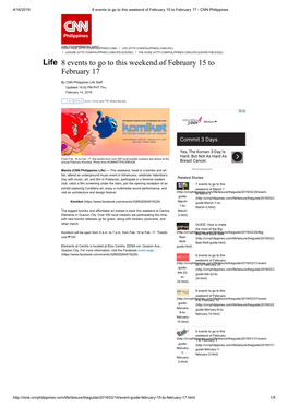 8 Events to Go to This Weekend of February 15 to February 17 - CNN Philippines