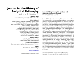 Susan Stebbing, Incomplete Symbols, and Foundherentist Meta-Ontology Volume 5, Number 2 Frederique Janssen-Lauret Editor in Chief Kevin C