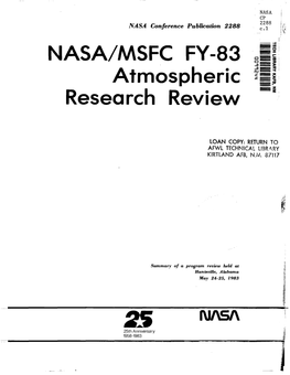 N ASA/MSFC FY-83 Atmospheric Research Review