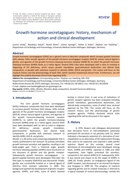 Growth Hormone Secretagogues: History, Mechanism of Action and Clinical Development