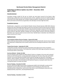 Northwest Florida Water Management District Hydrologic Conditions